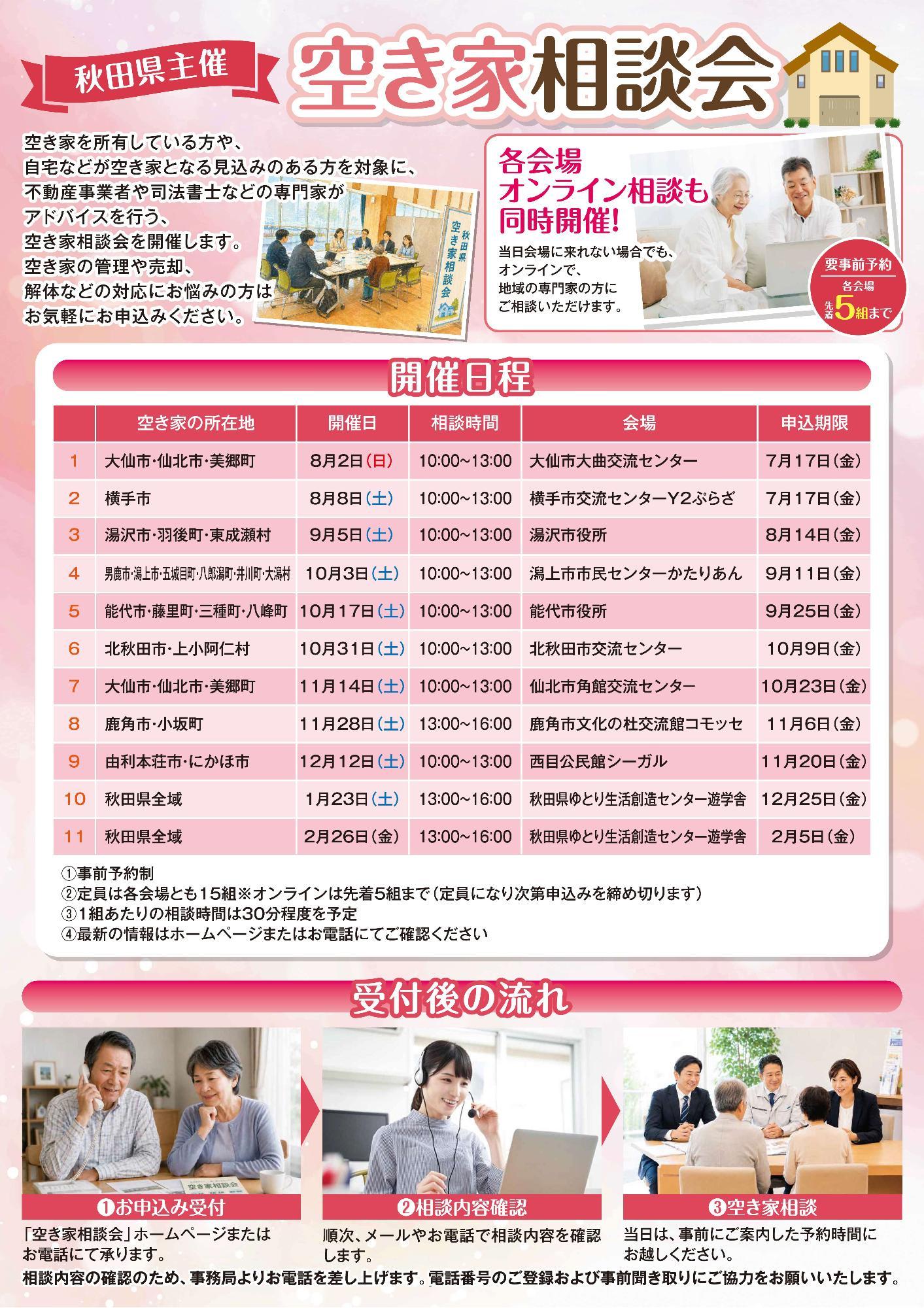 令和8年度秋田県空き家相談会うら