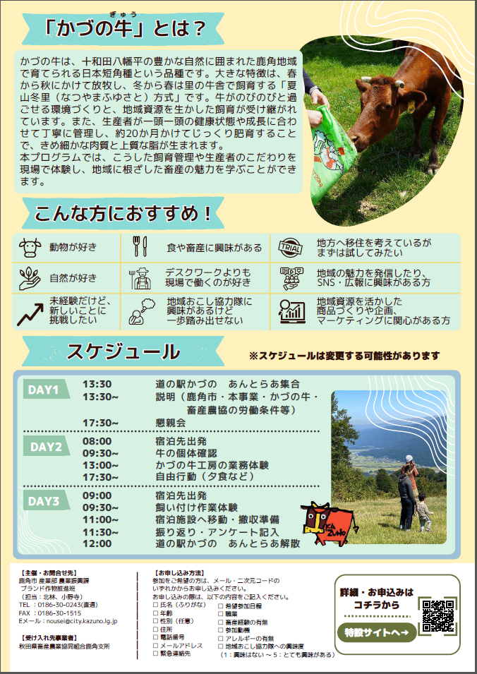 おためし地域おこし協力隊募集チラシ（裏）