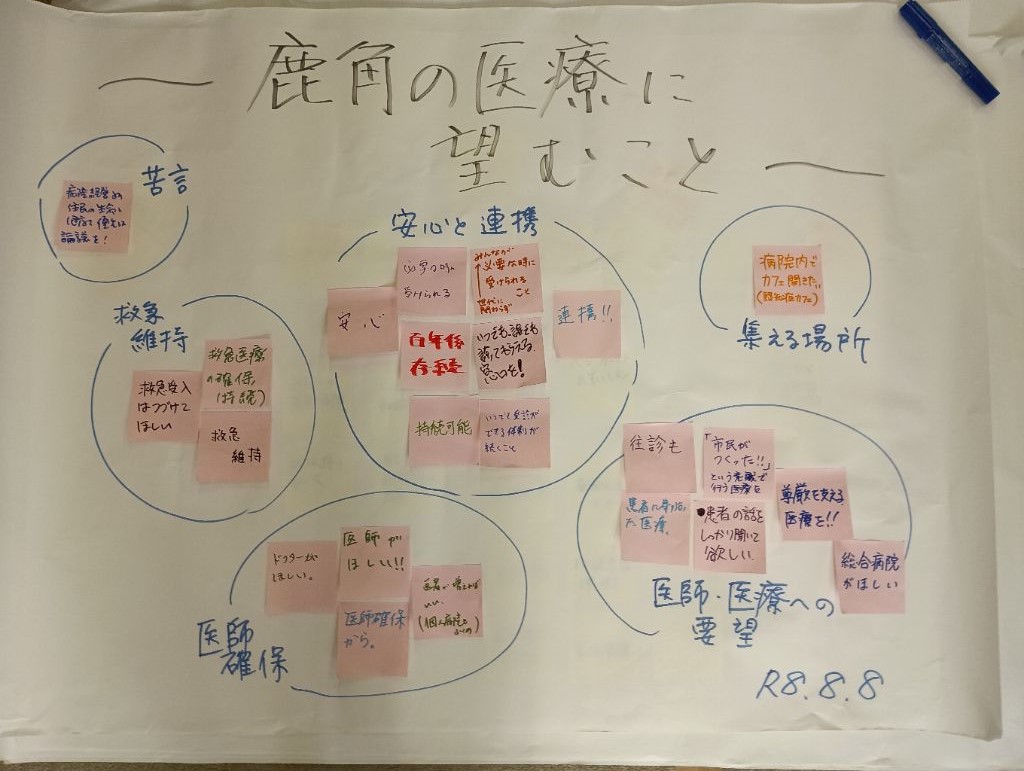 住民集会参加者の鹿角の医療に望むこと